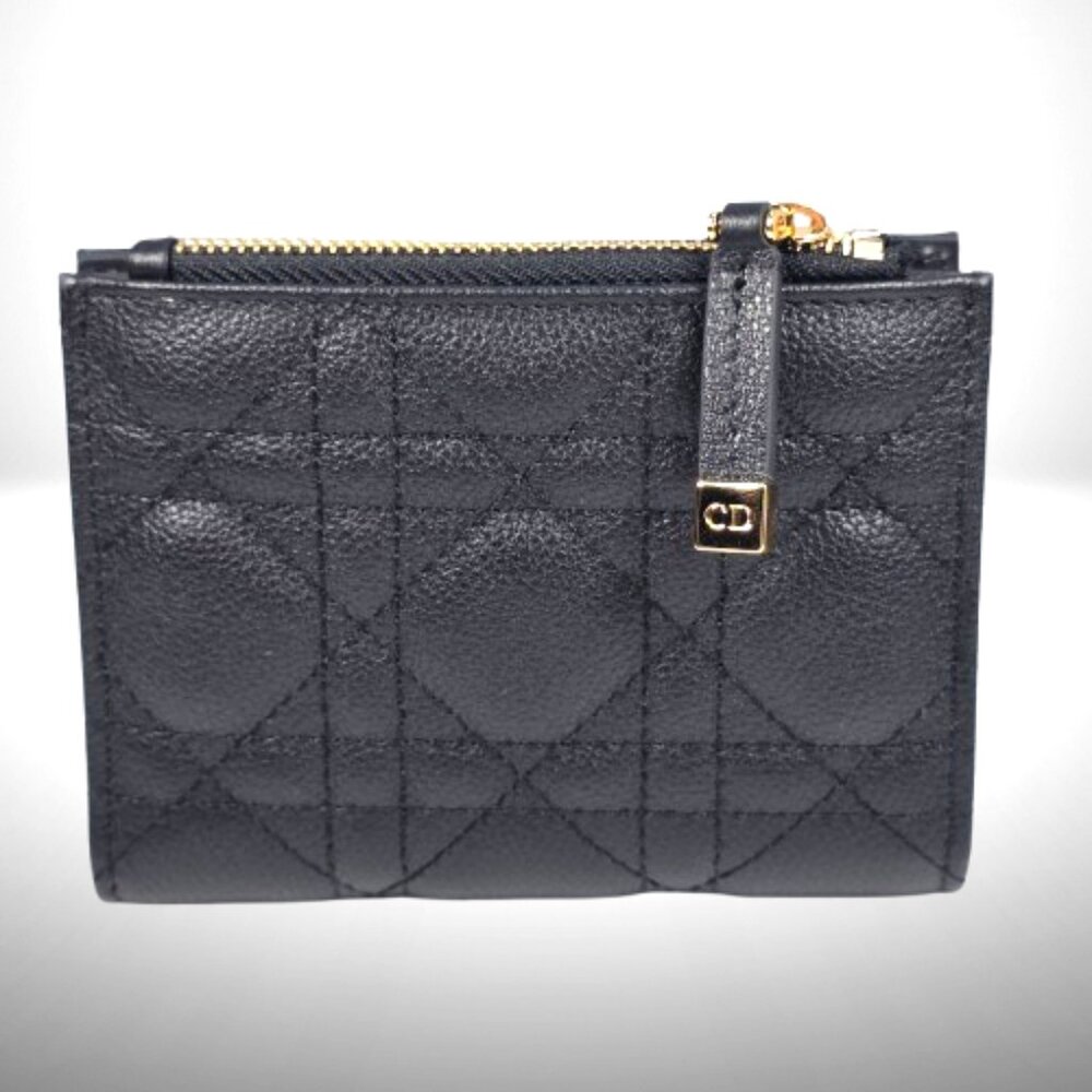 Dior Caro Dahlia Wallet Black Supple Cannage Calfskin - Picture 3 of 8